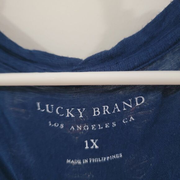 Lucky Brand Womens Top Size 1X Boho Floral Mandala Hippie - Picture 4 of 4